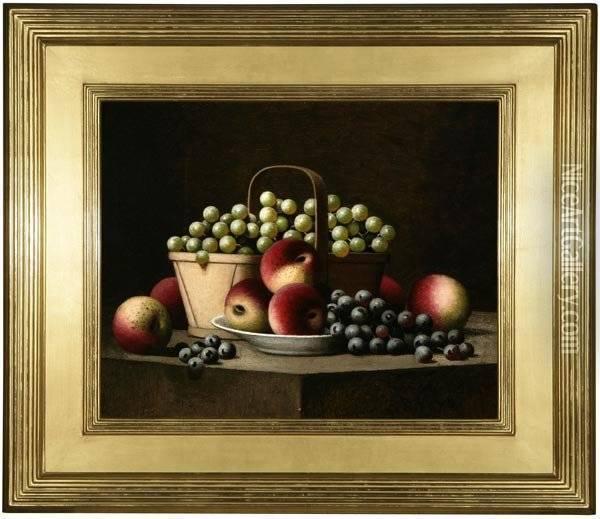 Still Life With Grapes And Apples Oil Painting - Barton Stone Hays