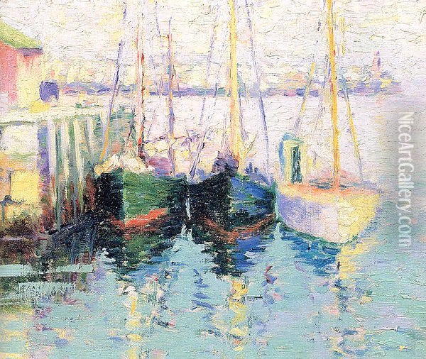 Rockport Boats Oil Painting - Ferenc Martyn