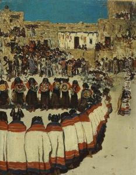 Rite Of Passage (coming Of Age Ceremony) Oil Painting - Frank Paul Sauerwein