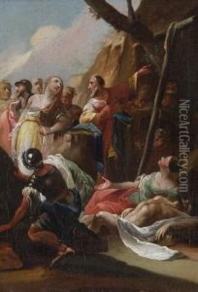 Moses Errichtet Die Eherne
 Schlange Oil Painting - Johann Christian Th. Winck