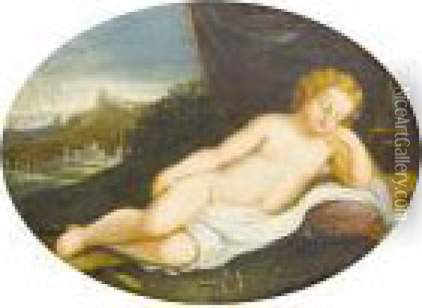 The Sleeping Infant Christ Oil Painting - Francesco Albani