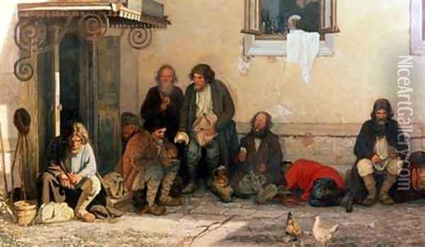 Dinner at the Zemstvo 1872 Oil Painting - Grigori Grigorievich Mjasoedov