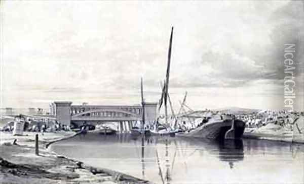 Bridge over the Regents Canal Oil Painting - John Cooke Bourne
