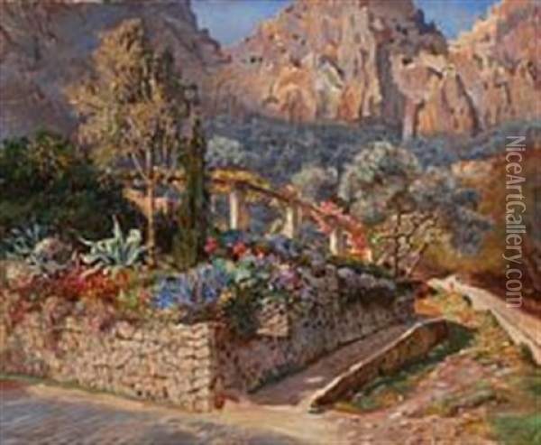 View From Southern Europe Oil Painting - Olaf Viggo Peter Langer