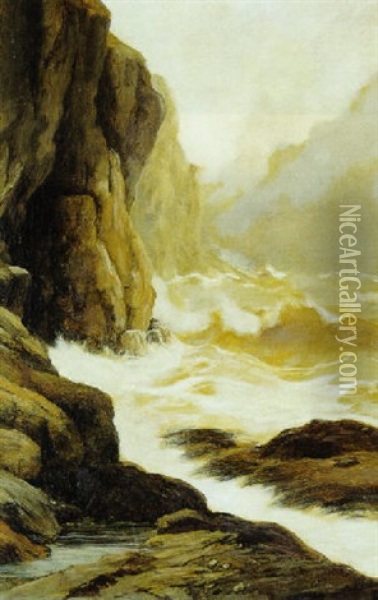 Brusende Bjergflod Oil Painting - John Francis Faed