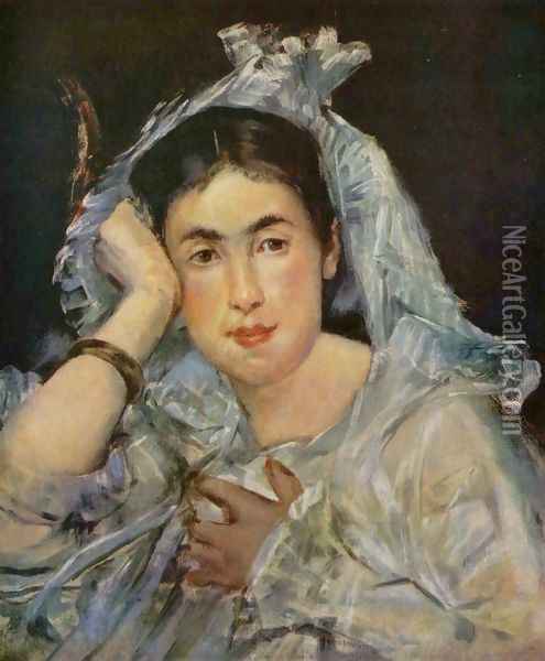 Marguerite de Conflans Wearing a Hood Oil Painting - Edouard Manet