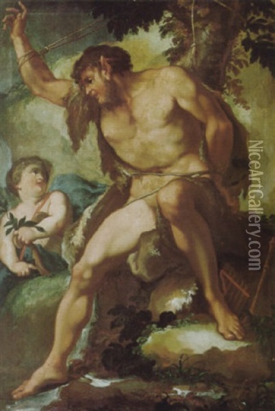 Apollo E Marsia Oil Painting - Filippo Pedrini