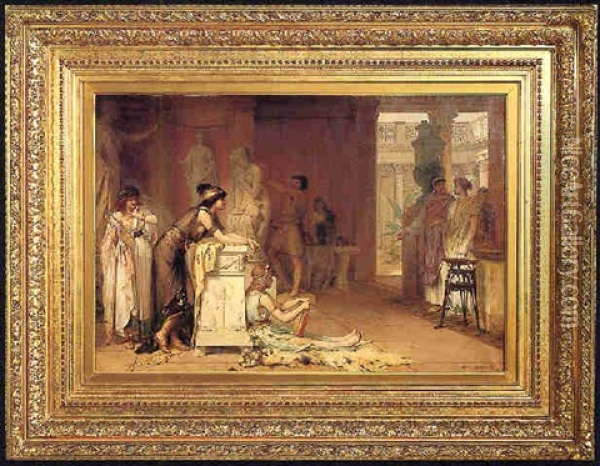 Phidias In His Studio Oil Painting - Pierre Olivier Joseph Coomans