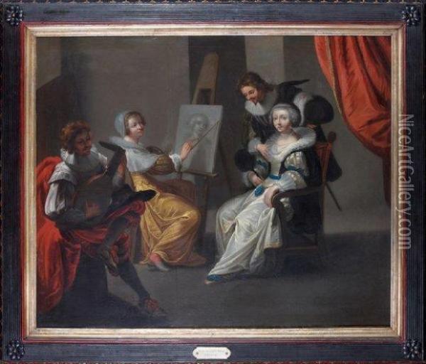 La Portraitiste . Oil Painting - Jean de Saint-Igny