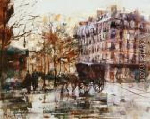 Vecchia Parigi Oil Painting - Vittore Antonio Cargnel