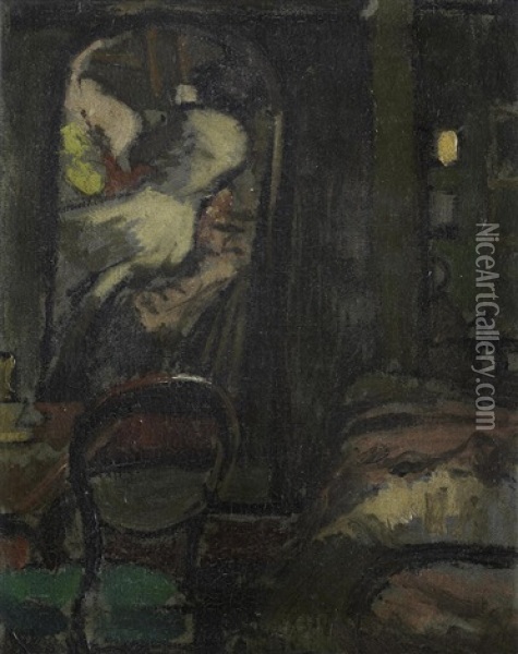 The Looking Glass, Fitzroy Street Oil Painting - Walter Sickert