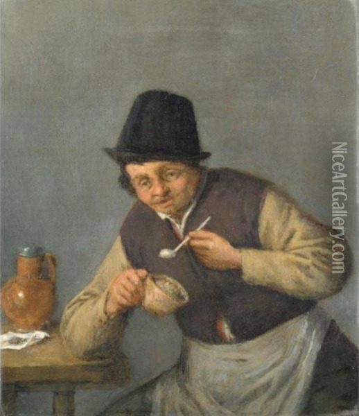 A Peasant With His Pipe Oil Painting - Isaack Jansz. van Ostade