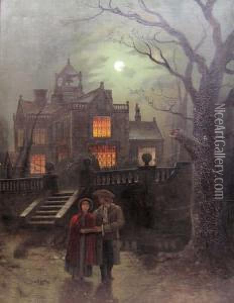Lovers In Moonlight Oil Painting - Wilfred Jenkins