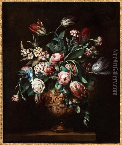 Still Life With Flowers Oil Painting - Pauwel Casteels