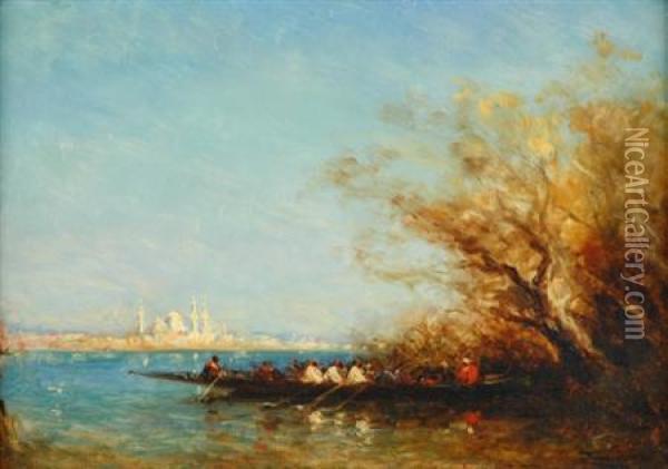 Lagune, Caique, Constantinople Oil Painting - Felix Ziem