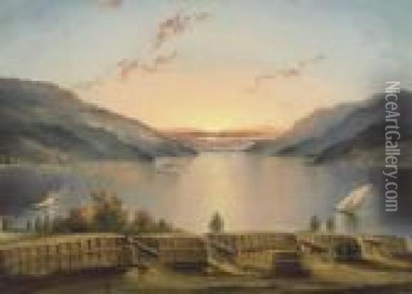 Hudson River From West Point Oil Painting - James E. Buttersworth