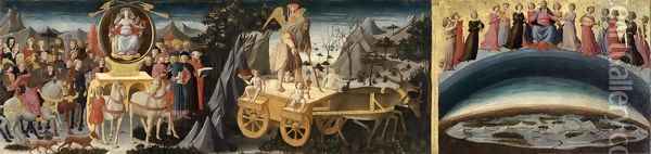 The Triumph of Fame, the Triumph of Time and the Triumph of Eternity Oil Painting - Domenico Di Michelino