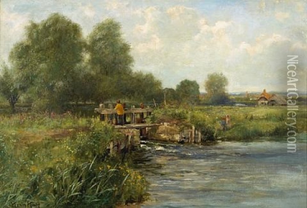 The River Thames At Pangbourne, Berkshire Oil Painting - Henry John Yeend King