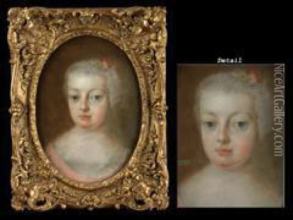 Maria Karolina Erzherzogin Von Osterreich Im Alter Von 7jahren Oil Painting - Etienne Liotard