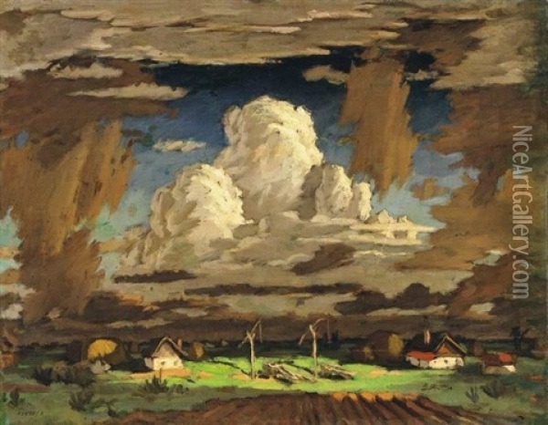 Gomolygo Felhok (wreathing Clouds) Oil Painting - Adolf Fenyes