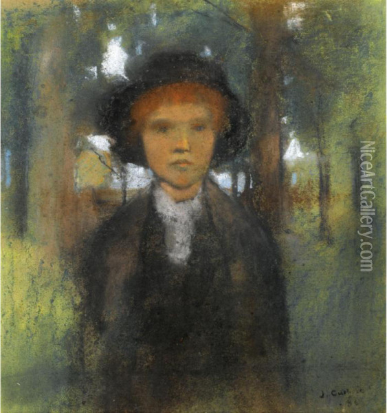 A Young Lady Oil Painting - James Guthrie