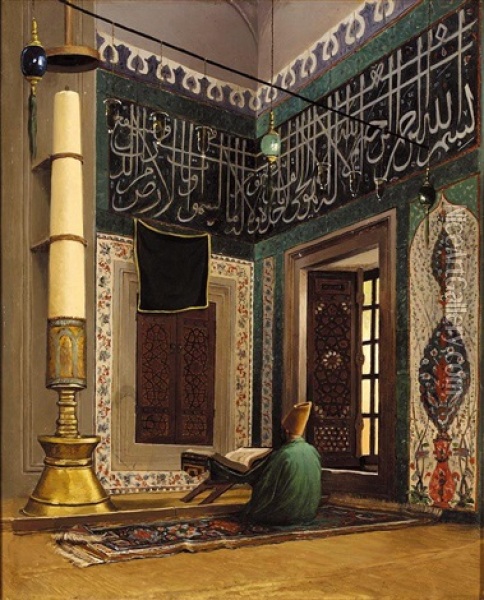 Atik Valide Mosque, Uskudar Oil Painting - Osman Hamdi Bey