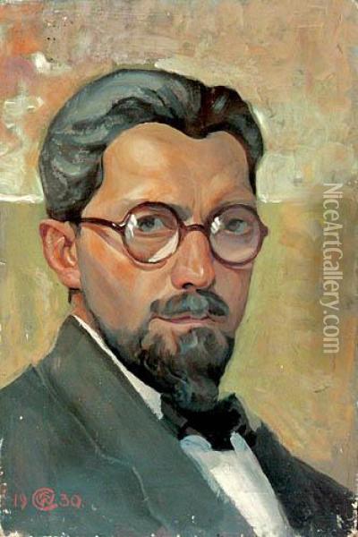 Autoportret Oil Painting - Alfred Wierusz-Kowalski