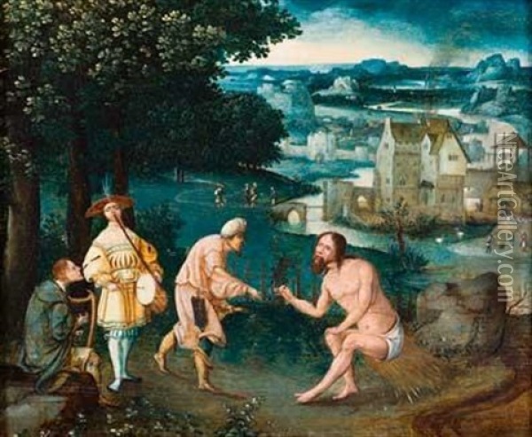 L'aumone De Job Oil Painting - Cornelis Massys