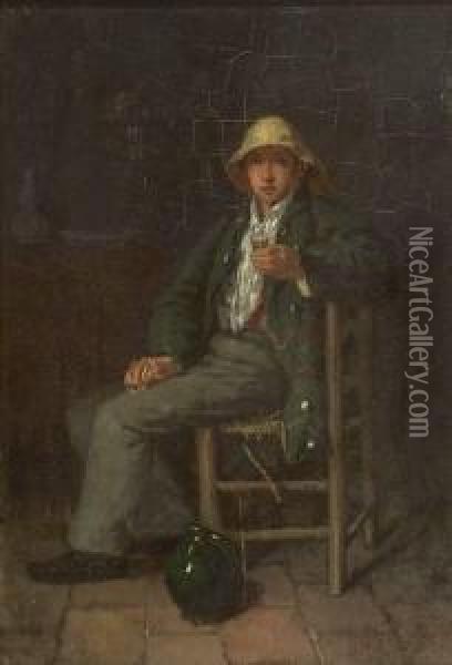 Fisherboy Oil Painting - Louis Alexandre Dubourg