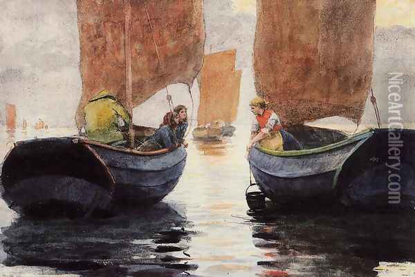 An Afterglow Oil Painting - Winslow Homer