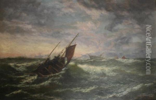 A Lifeboat Approaching A Sinking Ship Oil Painting - Edwin Hayes