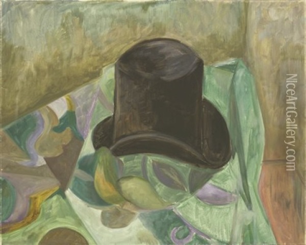Still Life With A Top Hat Oil Painting - Henri Le Fauconnier