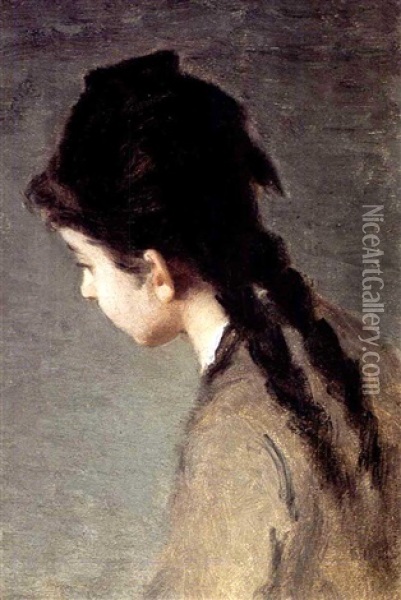 Portrait De Profil De Jeanne Gonzales Oil Painting - Eva Gonzales