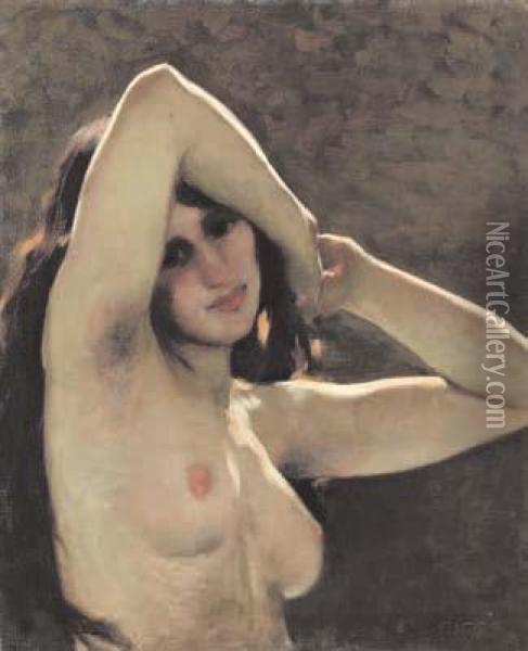 Nudo Femminile Oil Painting - Cesare Viazzi