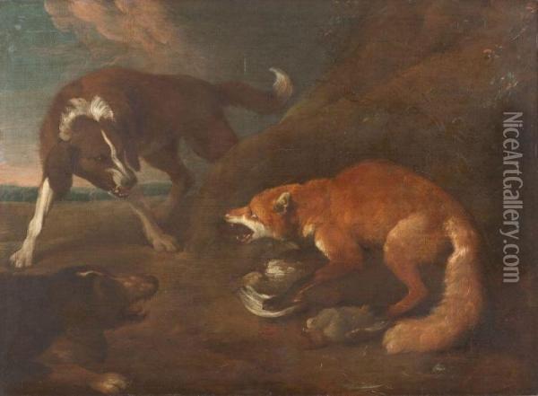 Fuchs, Von Hunden Attackiert Oil Painting - Frans Snyders
