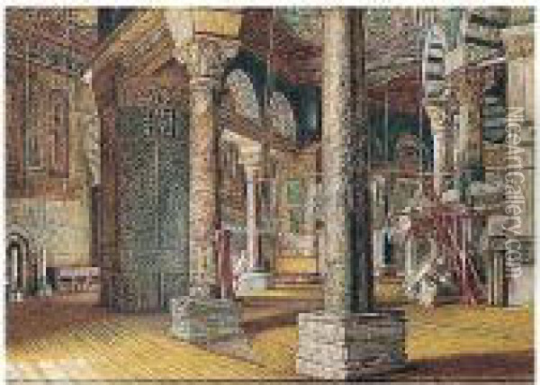 The Mosque Of Assakreh, Jerusalem - The Dome Of The Rock Oil Painting - William Holman Hunt