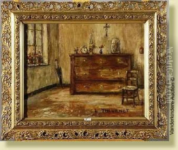 Interieur A La Commode Oil Painting - Louis Thevenet