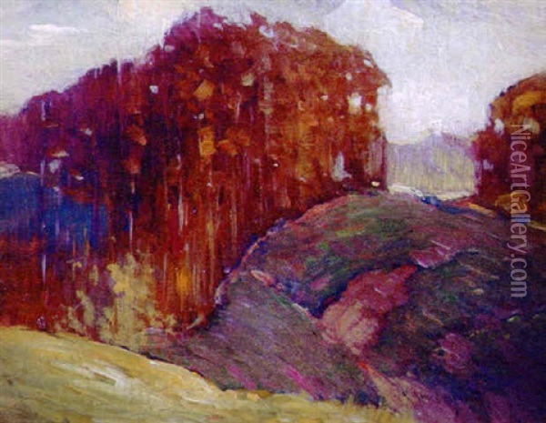 The Hillside Oil Painting - George Ames Aldrich