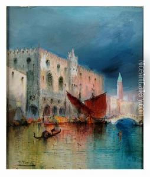 Venice Canal Scene Oil Painting - Samuel Prout