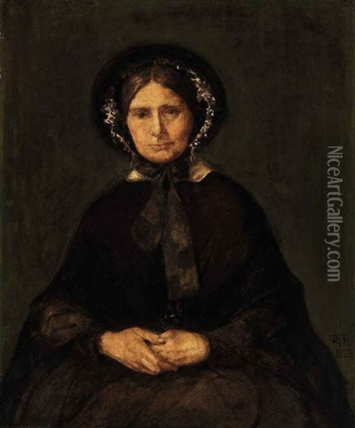 Portrait Of Charlotte Polidori In A Brown Dress Oil Painting - Dante Gabriel Rossetti
