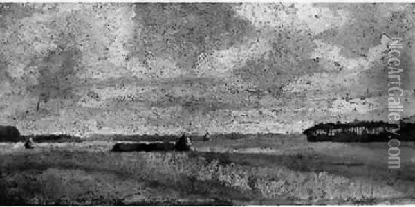 Veulettes Sur Mer, Aout 1886 Oil Painting - Emile Gustave Cavallo-Peduzzi