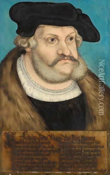 Portrait Of The Elector Frederick III 'The Wise' Of Saxony (1463-1525) 2 Oil Painting - Lucas The Elder Cranach