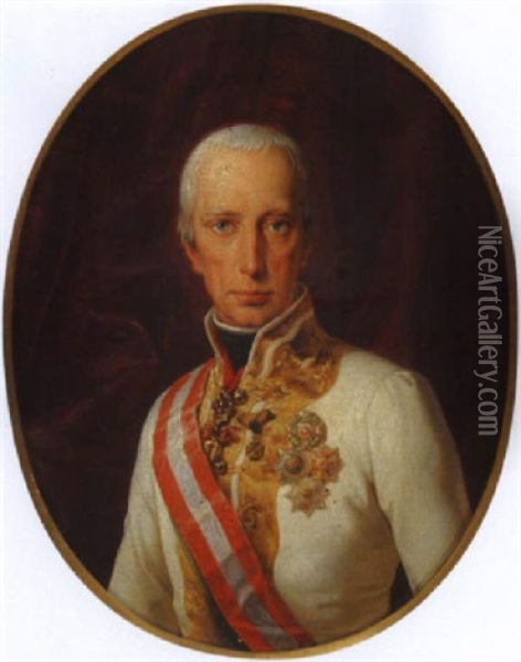 Kaiser Franz I. Von Osterreich Oil Painting - Leopold Kupelwieser