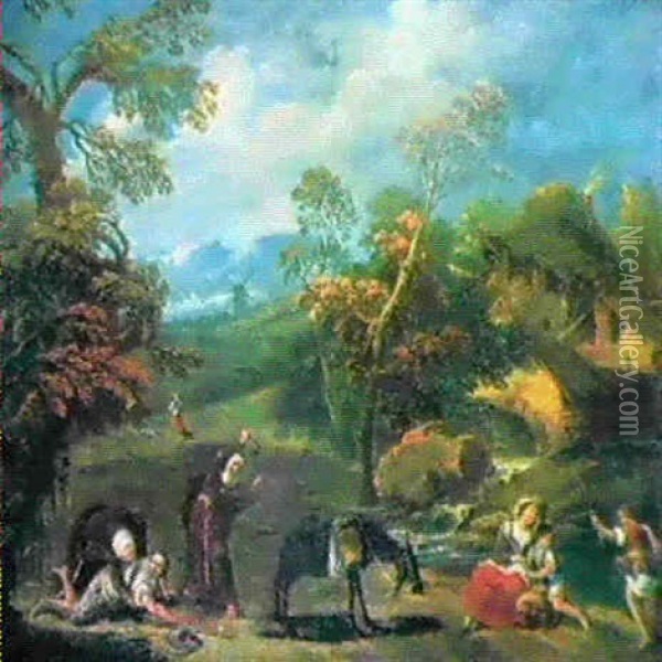 Il Miracolo Della Mula Oil Painting - Gaspare Diziani