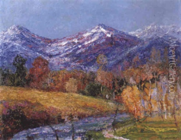 Montagnes A Murols 1920 Oil Painting - Victor Charreton