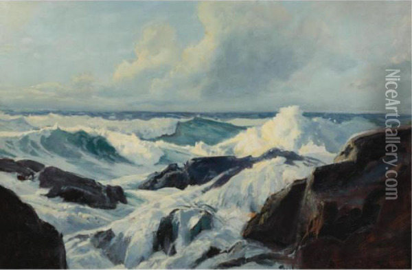Massachusetts Coast Oil Painting - Frederick Judd Waugh