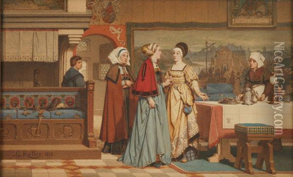 Royal Court Scene Oil Painting - Wilhelm Koller