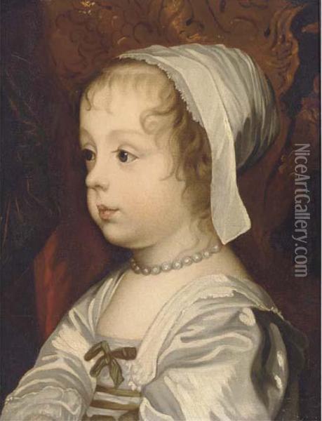 Portrait Of A Young Girl, Thought To Be Princess Mary Oil Painting - Sir Anthony Van Dyck