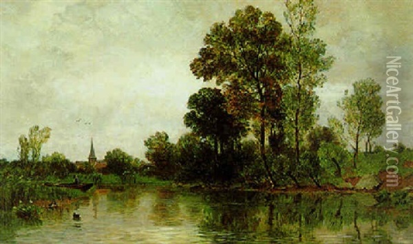Fluslandschaft Oil Painting - Gilbert Von Canal