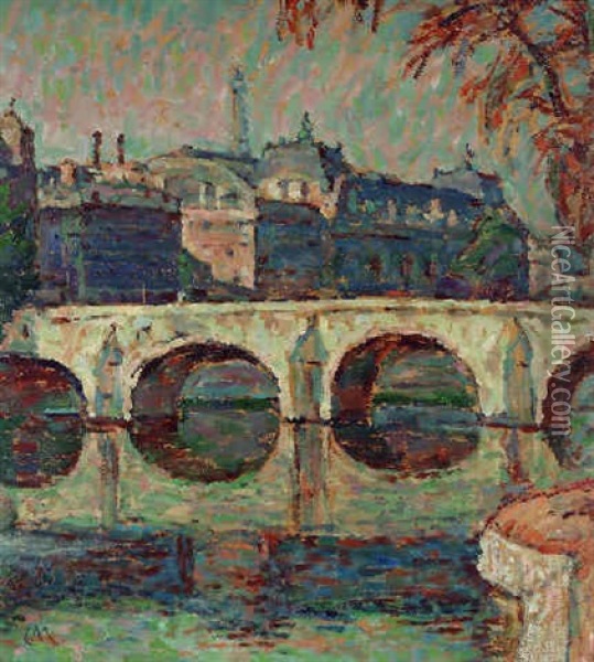 Le Pont Neuf, Paris Oil Painting - Carl Moll
